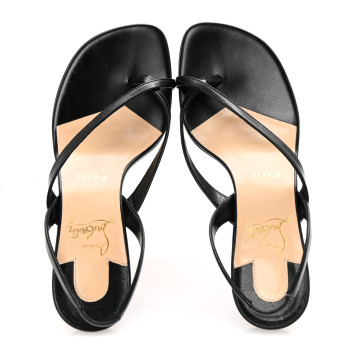 CHRISTIAN LOUBOUTIN Kid Taralita 55 Thong Sandals 36.5 Black