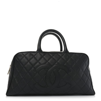 CHANEL Caviar Quilted Large Bowler Black