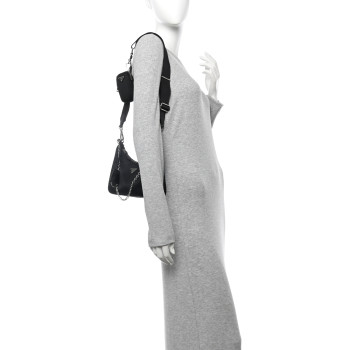 PRADA Nylon Re-Edition 2005 Shoulder Bag Black