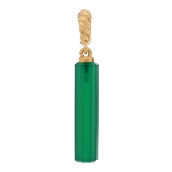 DAVID YURMAN 18K Yellow Gold Green Onyx Barrel Amulet Pendant