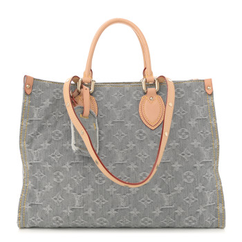 LOUIS VUITTON Monogram Denim Onthego MM Washed Gray