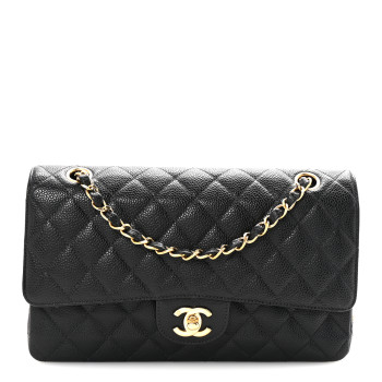 CHANEL Caviar Quilted Medium Double Flap Black
