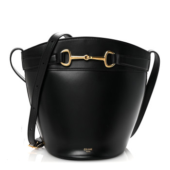 CELINE Calfskin Crecy Bucket Bag Black