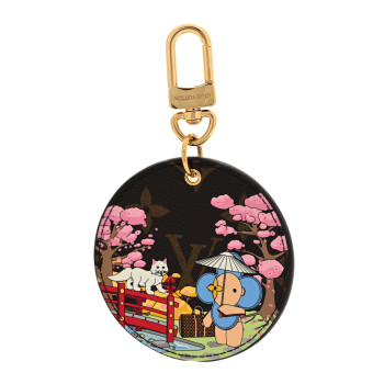 LOUIS VUITTON Monogram 2021 Christmas Animation Japanese Garden Bag Charm Key Ring Wisteria Pink