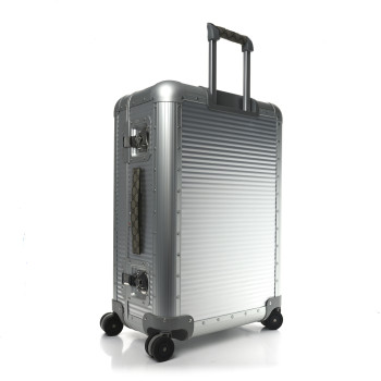 GUCCI GG Supreme Monogram Aluminium Porter Medium Trolley Suitcase Silver