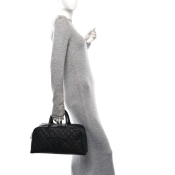 CHANEL Caviar Quilted Large Bowler Black