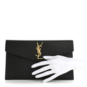 SAINT LAURENT Grain De Poudre Uptown Pouch Black