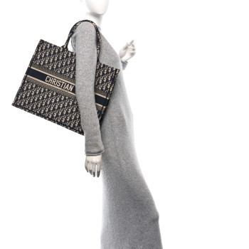 CHRISTIAN DIOR Oblique Large Book Tote Blue Multicolor