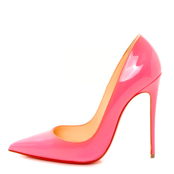 CHRISTIAN LOUBOUTIN Patent So Kate 120 Pumps 37 Shocking Pink