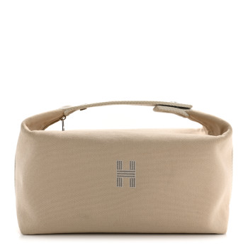 HERMES Canvas Large Bride-A-Brac Pouch Natural