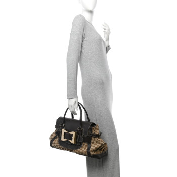 GUCCI Monogram Large Queen Tote Brown