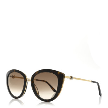 CARTIER Metal Acetate Trinity Cat Eye Sunglasses CT0226S Tortoise