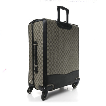 GUCCI GG Supreme Monogram Four Wheel Suitcase Black