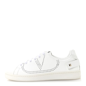 VALENTINO GARAVANI Calfskin Womens Backnet Sneakers 39.5 White