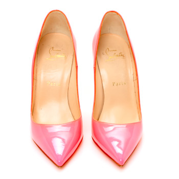 CHRISTIAN LOUBOUTIN Patent So Kate 120 Pumps 37 Shocking Pink
