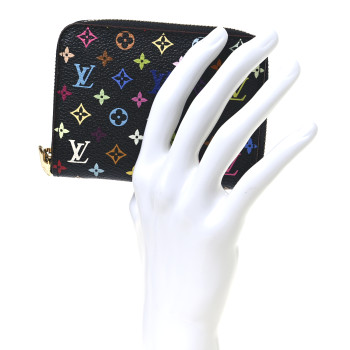 LOUIS VUITTON Monogram Multicolor Zippy Coin Purse Black Violet