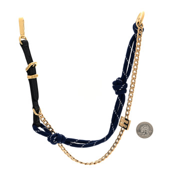 MIU MIU Nappa Rope Chain Logo Bag Charm Black Baltico