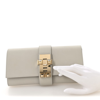 HERMES Swift Medor 23 Clutch Gris Perle