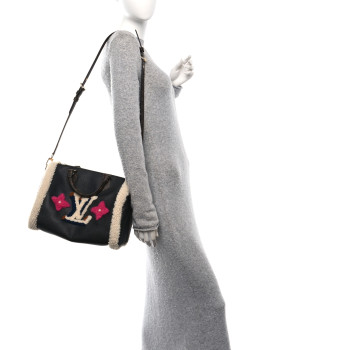 LOUIS VUITTON Calfskin Monogram Teddy Speedy Bandouliere 30 Black