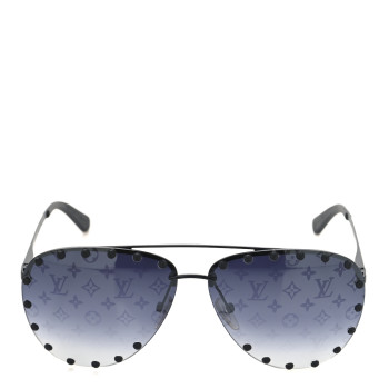 LOUIS VUITTON Metal Monogram The Party Aviator Sunglasses Z0973U Black