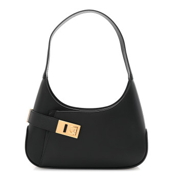 SALVATORE FERRAGAMO Soft Calfskin Gancini Hobo Black