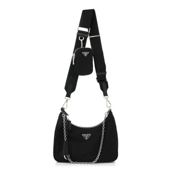 PRADA Nylon Re-Edition 2005 Shoulder Bag Black