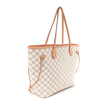 LOUIS VUITTON Damier Azur Neo Neverfull MM Rose Ballerine