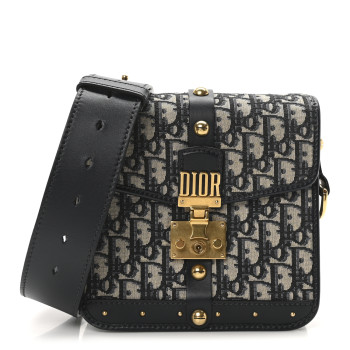 CHRISTIAN DIOR Oblique Square DiorAddict Flap Navy Blue
