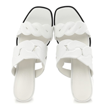 HERMES Nappa Gaby 60 Sandal 37.5 White