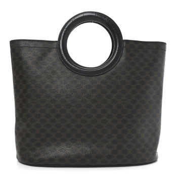 CELINE Canvas Calfskin Macadam Handbag