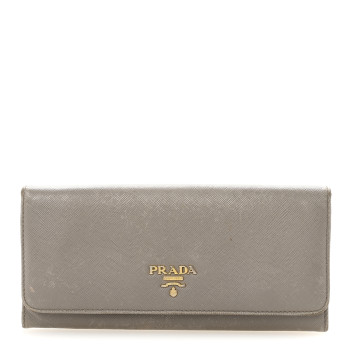 PRADA Saffiano Metal Continental Flap Wallet Cammeo Orchidea