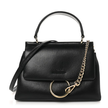 CHLOE Lambskin Small Faye Top Handle Bag Black