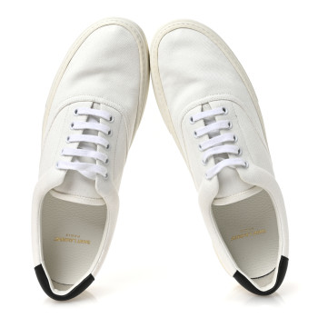 SAINT LAURENT Canvas Venice Sneakers 45.5 White