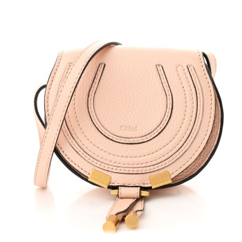 CHLOE Calfskin Nano Marcie Saddle Bag Blush Nude