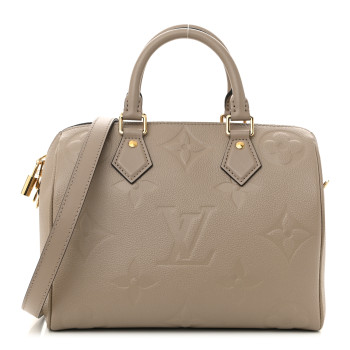 LOUIS VUITTON Empreinte Monogram Giant Speedy Bandouliere 25 Tourterelle