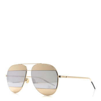 CHRISTIAN DIOR Split 1 Aviator Sunglasses Gold