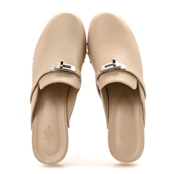 HERMES Calfskin Carlotta Mules 40 Hetre