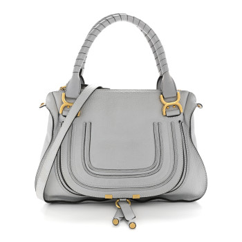 CHLOE Calfskin Medium Marcie Satchel Light Cloud