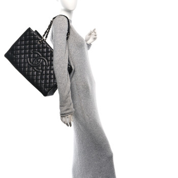 CHANEL Caviar Quilted XL Grand Shopping Tote GST Black