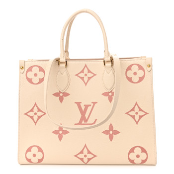 LOUIS VUITTON Empreinte Monogram Giant Onthego MM Creme Rose Trianon