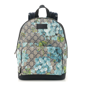 GUCCI GG Supreme Monogram Blooms Small Day Backpack Blue