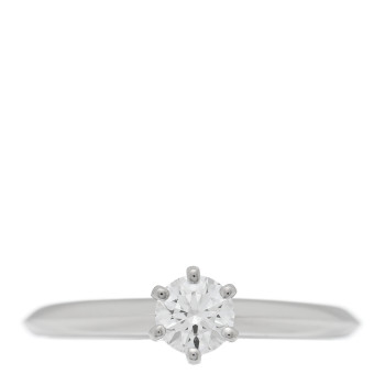 TIFFANY Platinum Diamond .31ct Solitaire Engagement Ring 52 6