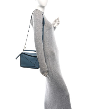 LOEWE Calfskin Small Puzzle Bag Stone Blue