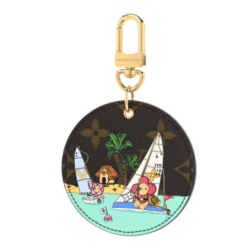 LOUIS VUITTON Monogram 2023 Christmas Animation Sailing Vivienne Bag Charm Key Ring Dragonfruit Pink