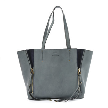 CHLOE Smooth Calfskin Medium Milo Shopping Tote Cloudy Blue