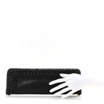 BOTTEGA VENETA Nappa Intrecciato Long Clutch Black