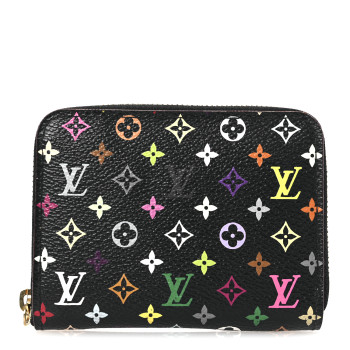 LOUIS VUITTON Monogram Multicolor Zippy Coin Purse Black Violet