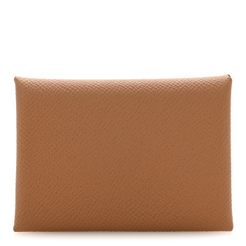 HERMES Epsom Calvi Duo Card Case Gold