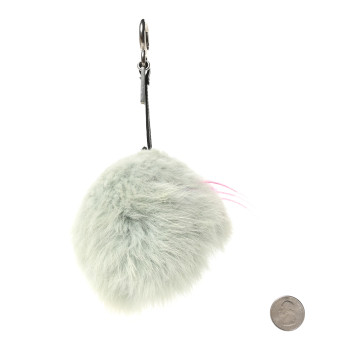 FENDI Fox Rabbit Goat Mink Fur Vitello Flamingo Bagood Monster Bag Bug Charm  Light Blue