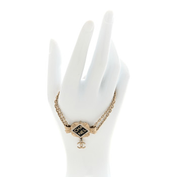 CHANEL Crystal CC Square Bracelet Gold